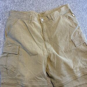 REI CO-OP Men's 36 X 32 Tan Convertible Hiking Cargo Long Pants Utility